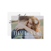 Vielen Dank, moderne Typografie, Hochzeitsfeier Fo Mitteilungskarte (Vorderseite/Rückseite Beispiel)