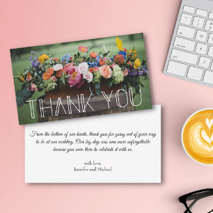 Vielen Dank moderne typografische Blume Foto Hochz Mitteilungskarte