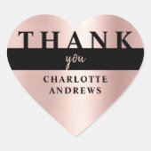 Vielen Dank! Moderner Salon Rosegold Heart Sticker (Vorderseite)
