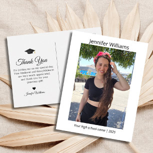 Vielen Dank, moderner typografischer Foto Abschlus Postkarte