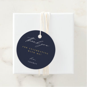 Vielen Dank, Modernes Script Navy Blue Geschenkanhänger