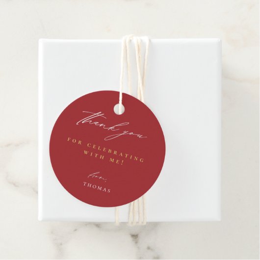 Vielen Dank, Modernes Script Red Geschenkanhänger (Beispiel)