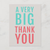 Vielen Dank | Modernes Türkiskorallen Niedlich Postkarte (Vorderseite)