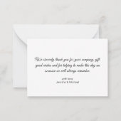 Vielen Dank, modernes typografisches Hochzeitsszen Mitteilungskarte (Rückseite)