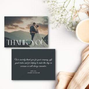 Vielen Dank, modernes typografisches Hochzeitsszen Mitteilungskarte