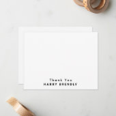 Vielen Dank Monogram Name White Flat Note Card Mitteilungskarte (Vorderseite/Rückseite Beispiel)