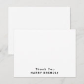 Vielen Dank Monogram Name White Flat Note Card Mitteilungskarte (Vorne/Hinten)