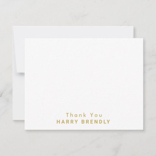 Vielen Dank Monogram Name White Flat Note Card Mitteilungskarte (Vorderseite)