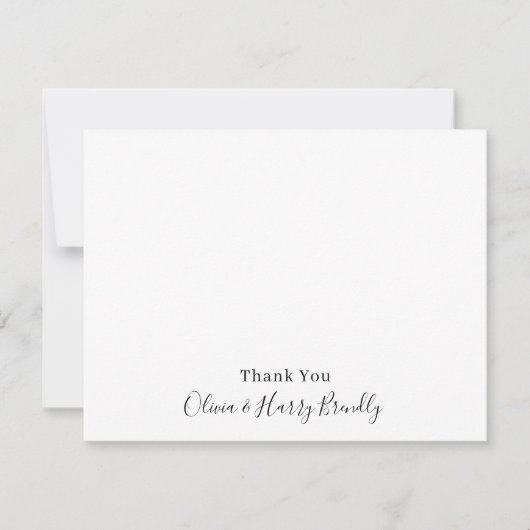 Vielen Dank Monogram Name White Flat Note Card Mitteilungskarte (Vorderseite)