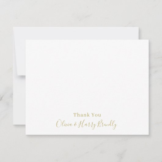 Vielen Dank Monogram Name White Flat Note Card Mitteilungskarte (Vorderseite)