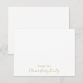 Vielen Dank Monogram Name White Flat Note Card Mitteilungskarte (Vorne/Hinten)