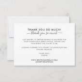 Vielen Dank Monogramm Skript schwarzes Gold Dankeskarte (Rückseite)