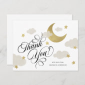 Vielen Dank, Moon Stars Cloud Baby Dusche Dankeskarte (Vorne/Hinten)