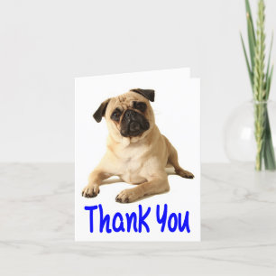 Vielen Dank Mops Welpen Hund Blank Note Card Dankeskarte