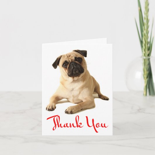 Vielen Dank Mops Welpen Hund Blank Note Card Dankeskarte (Vorderseite)