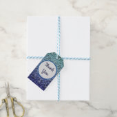 Vielen Dank, Mosaic Abstrakt Blue Dankbarkeit Geschenkanhänger (Mit Garn)