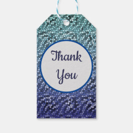 Vielen Dank, Mosaic Abstrakt Blue Dankbarkeit Geschenkanhänger