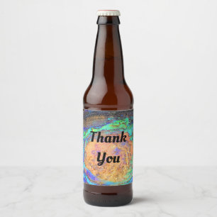 Vielen Dank Mosaic TIle Abalone Muschel Wertschätz Bierflaschenetikett