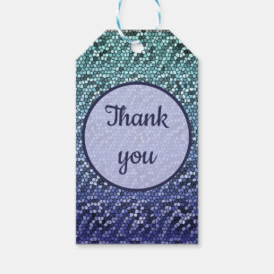 Vielen Dank, Mosaic Tile Blue Dankbarkeit Geschenkanhänger