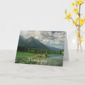 Vielen Dank Mountain Lake Forest Scene Scripting Karte (Gelbe Blume)