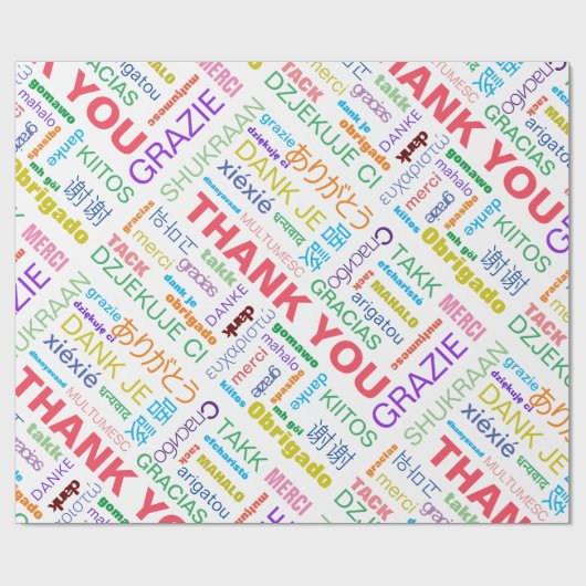 Vielen Dank Multicolor Multilingual Geschenkpapier (Flach)