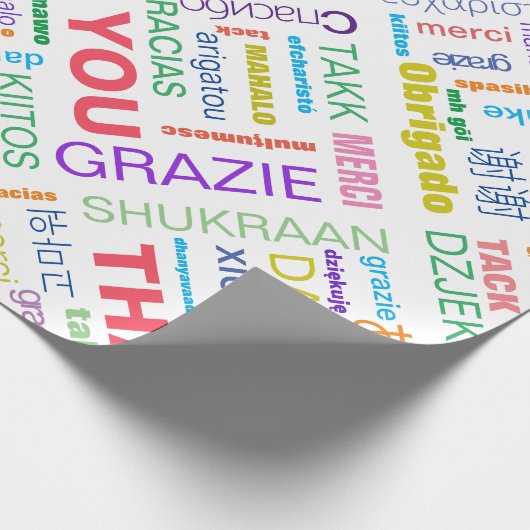 Vielen Dank Multicolor Multilingual Geschenkpapier (Ecke)