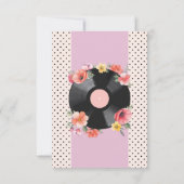 Vielen Dank, Music Record Wedding Floral 1950er Bl Dankeskarte (Rückseite)