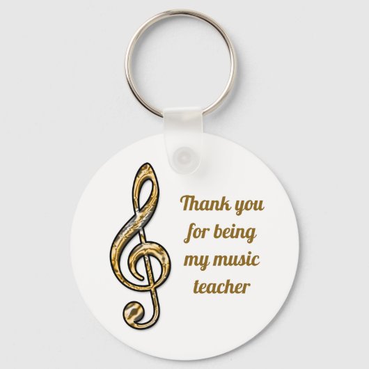Vielen Dank Musiklehrer Clef Symbol Wertschätzung Schlüsselanhänger (Vorderseite)