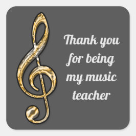 Vielen Dank Musiklehrer Lehrerin Anerkennung Quadratischer Aufkleber
