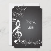 Vielen Dank, Musiknoten Hintergrund Einladung (Vorderseite)