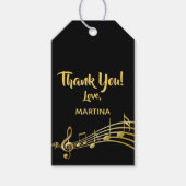 Vielen Dank, Musiknoten, schwarzer Goldname Geschenkanhänger (Vorderseite)