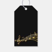 Vielen Dank, Musiknoten, schwarzer Goldname Geschenkanhänger (Rückseite)