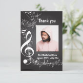 Vielen Dank, Musiknoten und Bekannte Dankeskarte (Stehend Vorderseite)