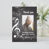 Vielen Dank, Musiknoten und Bekannte Dankeskarte (Stehend Vorderseite)