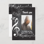 Vielen Dank, Musiknoten und Bekannte Dankeskarte (Vorne/Hinten)