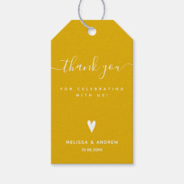 Vielen Dank - Mustard Yellow Wedding Gefallen Tags Geschenkanhänger