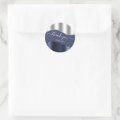 Vielen Dank Name 16. Bridal Blue Navy White Silver Runder Aufkleber (Tasche)