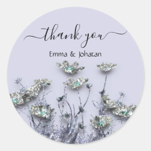 Vielen Dank Name 16. Bridal Meadow Wildblume Purpl Runder Aufkleber