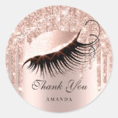 Vielen Dank Name 16. Bridal Rose Glitzer Eyes Runder Aufkleber (Vorderseite)