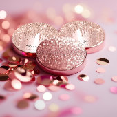 Vielen Dank Name 16. Bridal Rose Glitzer Pink Runder Aufkleber