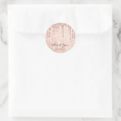 Vielen Dank Name 16. Bridal Rose Glitzer Tropfen Runder Aufkleber (Tasche)