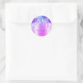 Vielen Dank Name 16th Bridal Holographic 3D Tropfe Runder Aufkleber (Tasche)