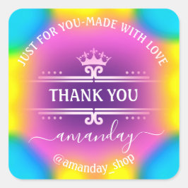 Vielen Dank Name Boutique Shop Royal Crown Princes Quadratischer Aufkleber