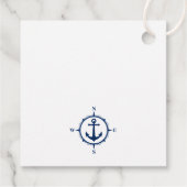 Vielen Dank, Name Compass Anchor White & Blue Geschenkanhänger (Rückseite)