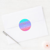 Vielen Dank Name Datum Blue Pink Gold Confetti Runder Aufkleber (Umschlag)
