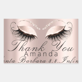 Vielen Dank Name Datum Rose Bridal Sweet 16. Rechteckiger Aufkleber