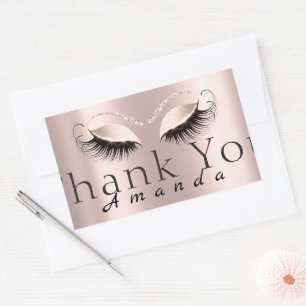 Vielen Dank Name einfach Rose Bridal Sweet 16. Rechteckiger Aufkleber