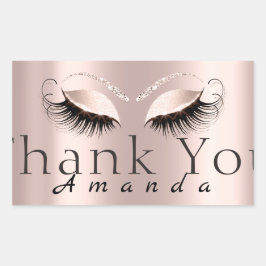 Vielen Dank Name einfach Rose Bridal Sweet 16. Rechteckiger Aufkleber