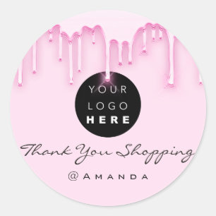 Vielen Dank Name Instagra Logo Pink Shopping Name Runder Aufkleber