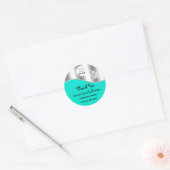 Vielen Dank Name Logo Qr Code Grau Silver Blau Runder Aufkleber (Umschlag)